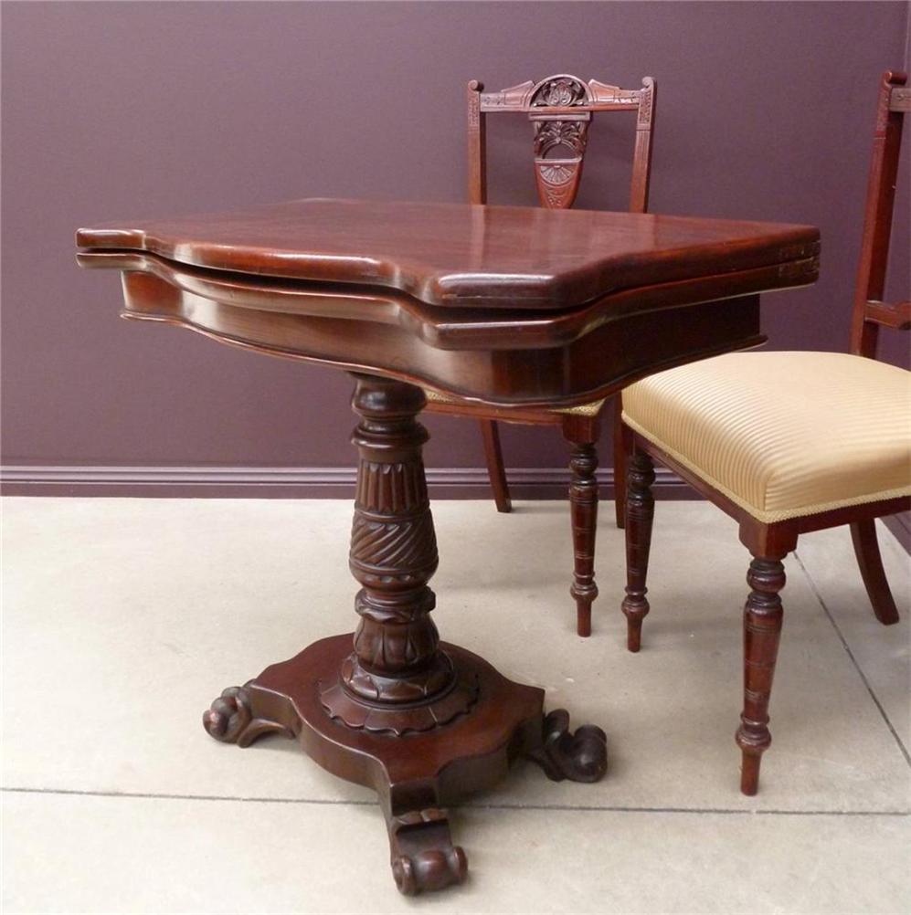 Antique CEDAR Australian Fold Over CARD TABLE pre 1900 RARE resawreck
