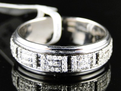 14k Mens Womens White Gold Diamond Wedding Eternity Spinning Round Band Ring Ebay