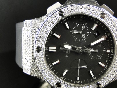 高品質 Mens Diamond Genuine Mm 44 Bang Big Hublot Custom New Brand その他