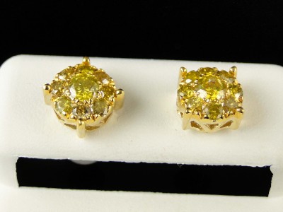 yellow diamond earrings mens