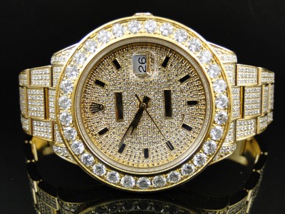 gold diamond rolex mens