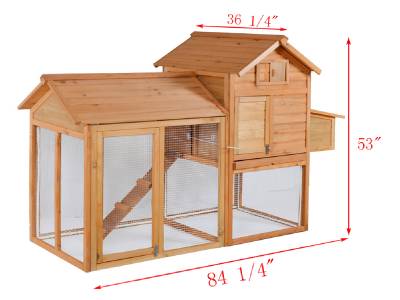 Portable Wooden Rabbit Hutch Deluxe Hen House Chicken Coop Double Pet ...