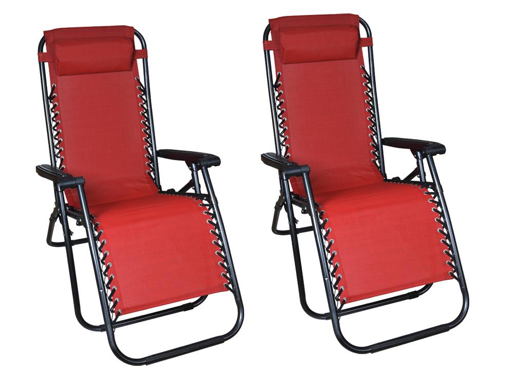 2Pcs Red Zero Gravity Patio Beach Chairs Outdoor Yard 2Pcs Red Zero Gravity Patio Beach Chairs Outdoor Yard