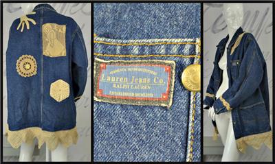 crochet denim jacket