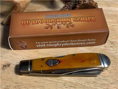 Rough Ryder Tobacco Smooth Bone Lock Back Trapper 4