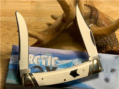 Rough Rider White Fox Small Moose Smooth Micarta 3 1/2