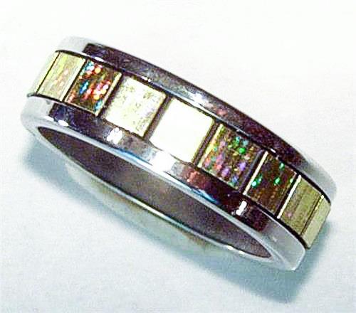 DAMEN & HERREN UNISEX EDELSTAHL REGENBOGEN RING - 7 FARBEN - GRÖSSEN 6-12 NEU! - Bild 2 von 8