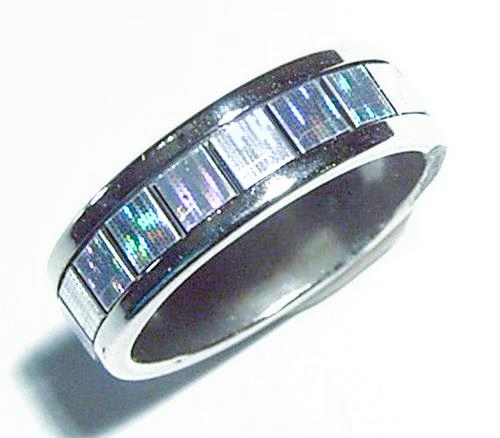 DAMEN & HERREN UNISEX EDELSTAHL REGENBOGEN RING - 7 FARBEN - GRÖSSEN 6-12 NEU! - Bild 3 von 8