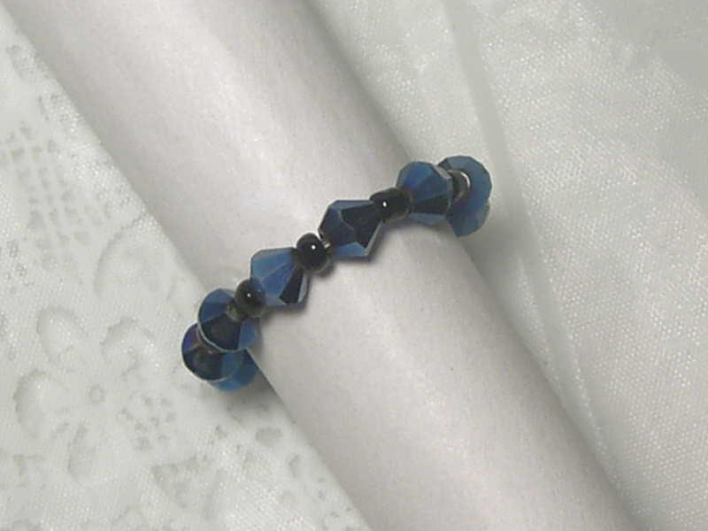 CYNTHIA LYNN "COLOR PARTY " GLASS CRYSTAL & SEED BEAD STACKING STRETCH RINGS - Picture 2 of 10