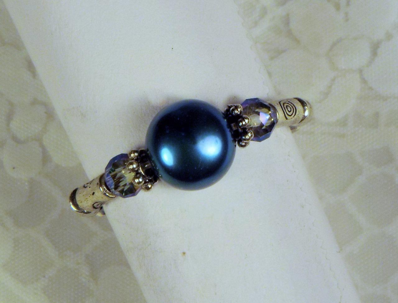 ANILLOS ELÁSTICOS DE PERLAS DE AGUA DULCE CYNTHIA LYNN ""GEMAS DE RÍO"" PLATA ESTERLINA 15 CLRS - Imagen 14 de 16