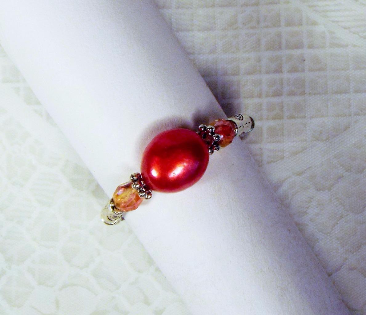 ANILLOS ELÁSTICOS DE PERLAS DE AGUA DULCE CYNTHIA LYNN ""GEMAS DE RÍO"" PLATA ESTERLINA 15 CLRS - Imagen 7 de 16