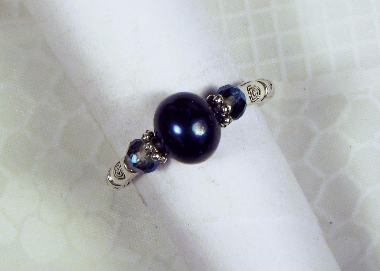 ANILLOS ELÁSTICOS DE PERLAS DE AGUA DULCE CYNTHIA LYNN ""GEMAS DE RÍO"" PLATA ESTERLINA 15 CLRS - Imagen 12 de 16