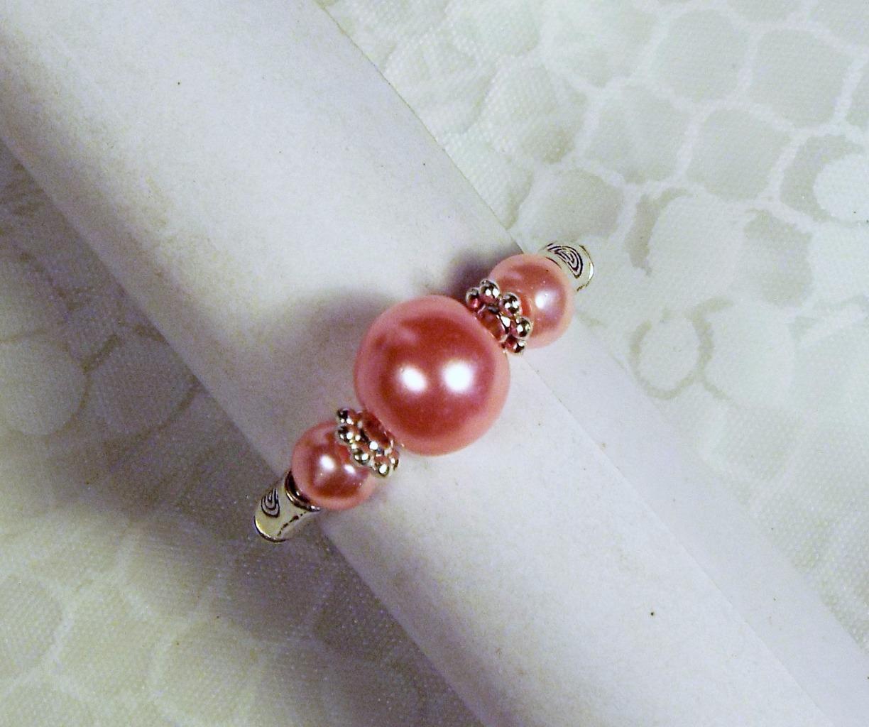 CYNTHIA LYNN "TRILLIZOS" VIDRIO SIMULADO IMITACIÓN PERLA PLATA ANILLOS ELÁSTICOS 28 CLRS! - Imagen 7 de 29