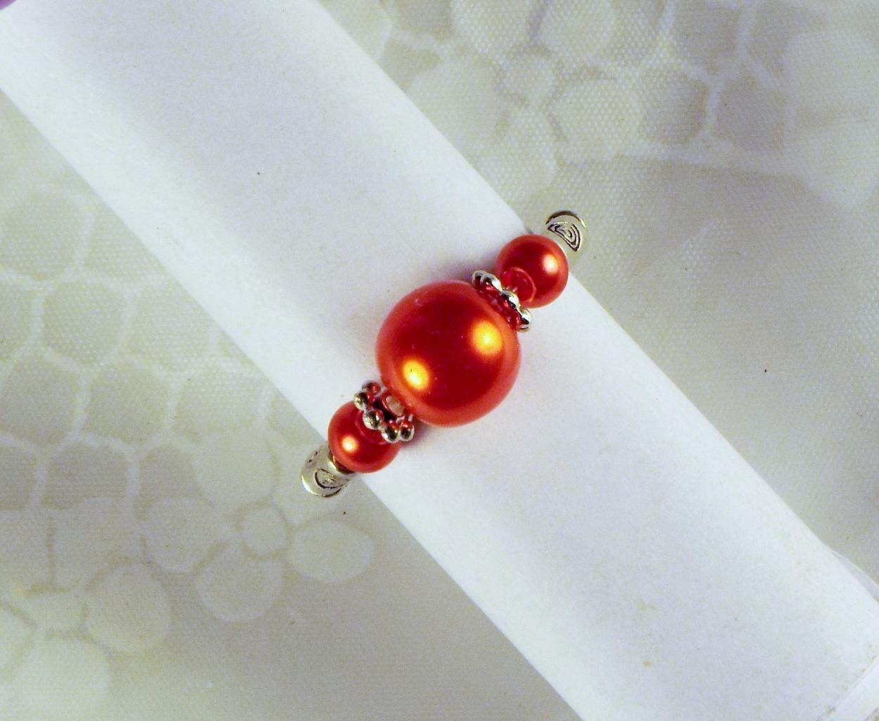 CYNTHIA LYNN "TRILLIZOS" VIDRIO SIMULADO IMITACIÓN PERLA PLATA ANILLOS ELÁSTICOS 28 CLRS! - Imagen 8 de 29