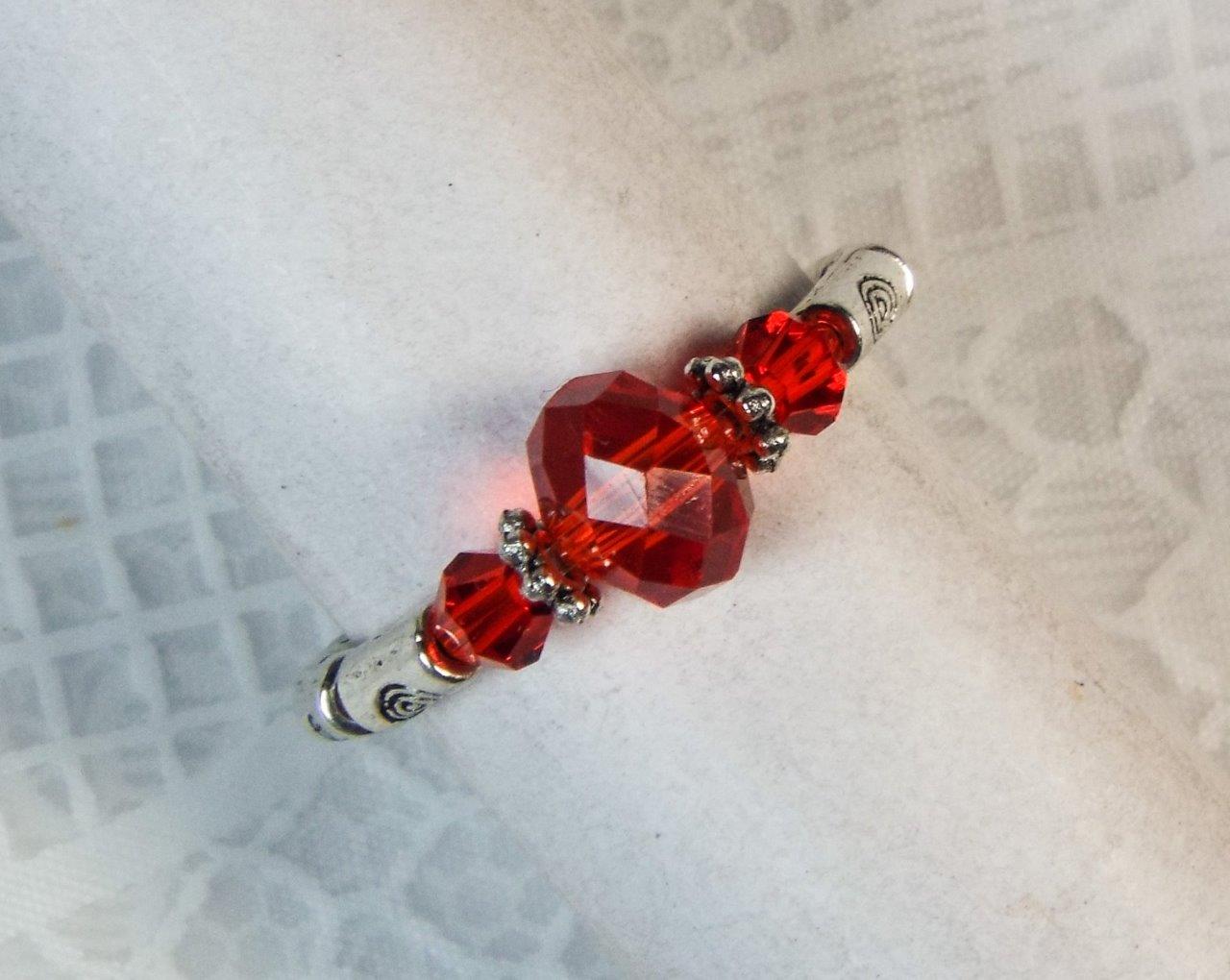 CYNTHIA LYNN "DATE NIGHT" GLASS CRYSTAL SILVER PLATED STRETCH RINGS - 26 COLORS! - Picture 8 of 27