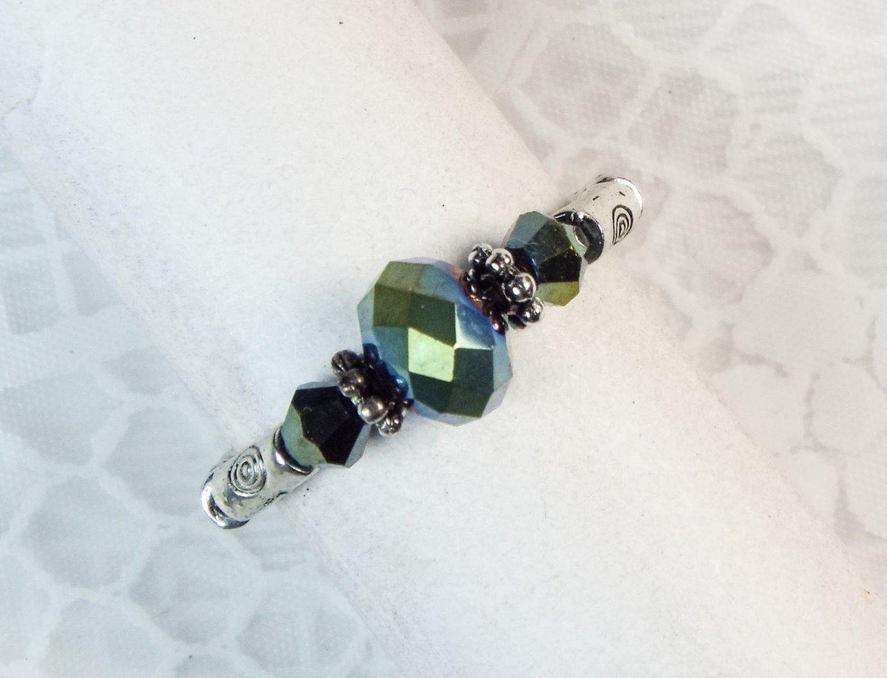 CYNTHIA LYNN "DATE NIGHT" GLASS CRYSTAL SILVER PLATED STRETCH RINGS - 26 COLORS! - Picture 20 of 27