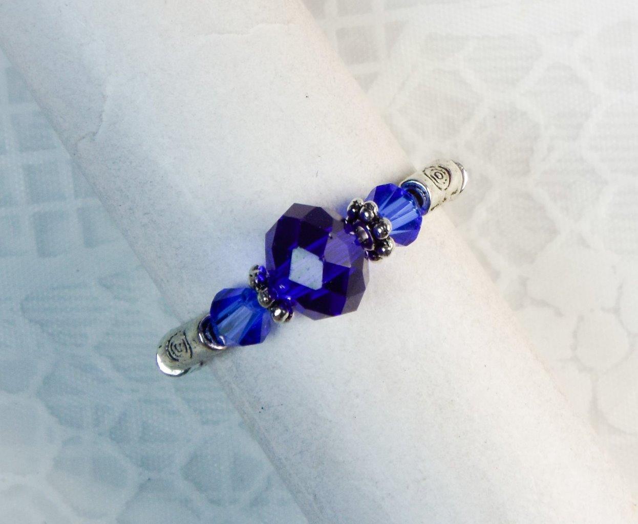 CYNTHIA LYNN "DATE NIGHT" GLASS CRYSTAL SILVER PLATED STRETCH RINGS - 26 COLORS! - Picture 16 of 27