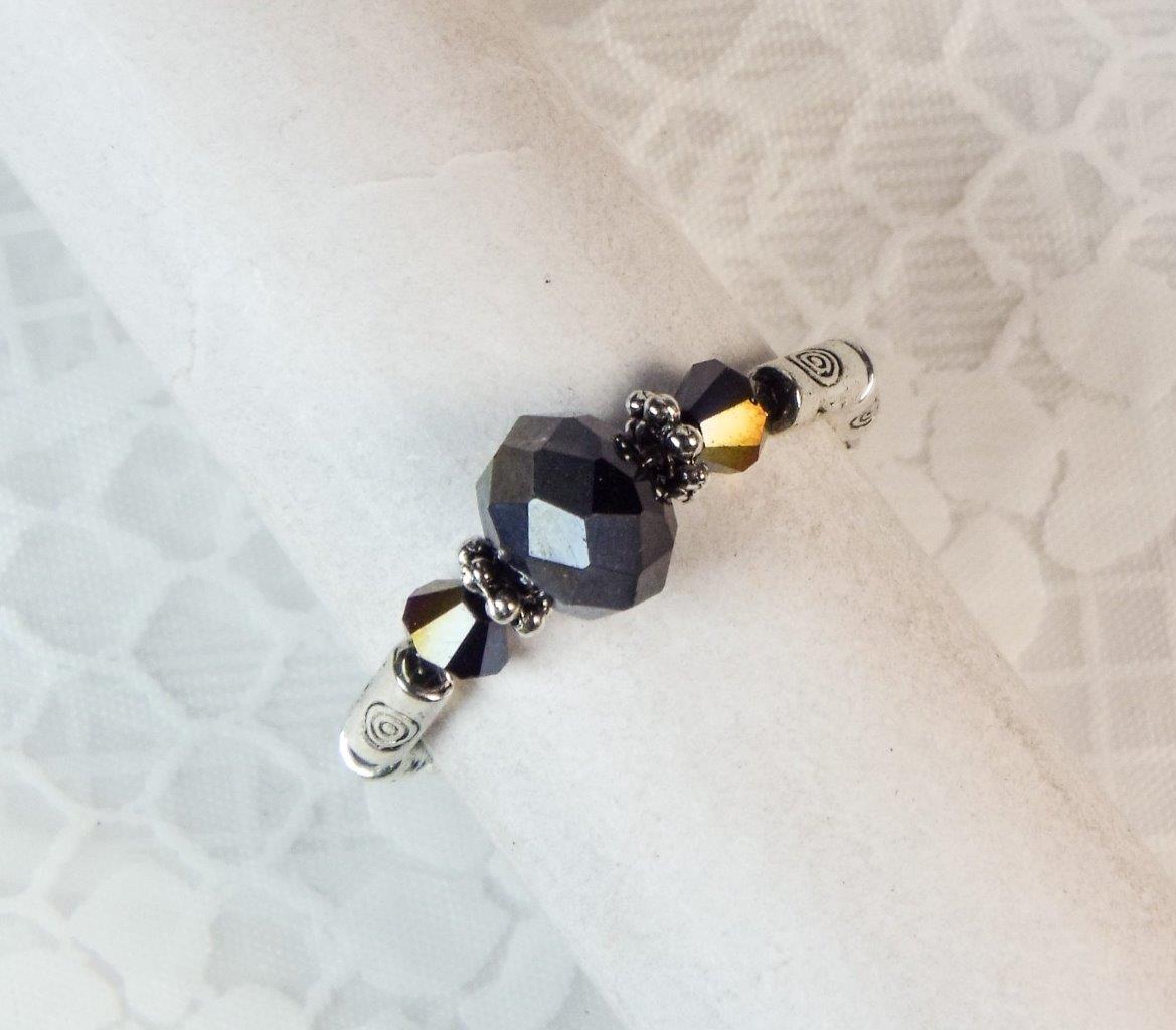 CYNTHIA LYNN "DATE NIGHT" GLASS CRYSTAL SILVER PLATED STRETCH RINGS - 26 COLORS! - Picture 25 of 27