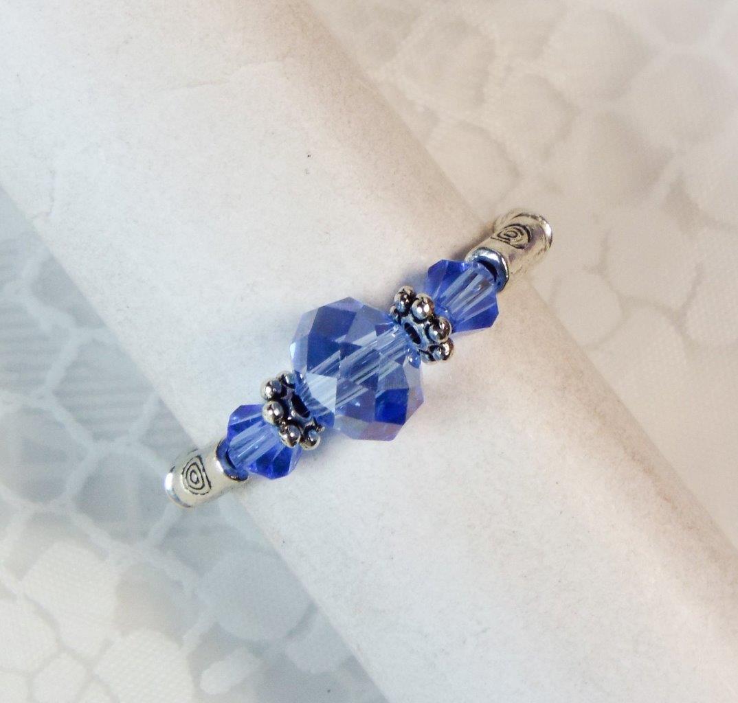 CYNTHIA LYNN "DATE NIGHT" GLASS CRYSTAL SILVER PLATED STRETCH RINGS - 26 COLORS! - Picture 13 of 27