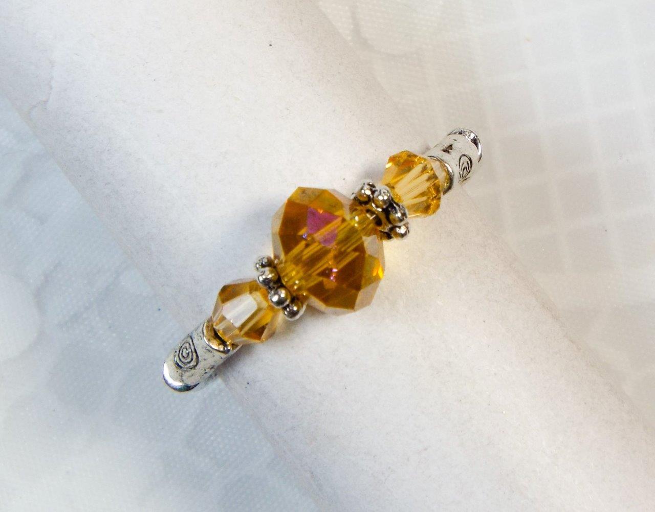 CYNTHIA LYNN "DATE NIGHT" GLASS CRYSTAL SILVER PLATED STRETCH RINGS - 26 COLORS! - Picture 22 of 27