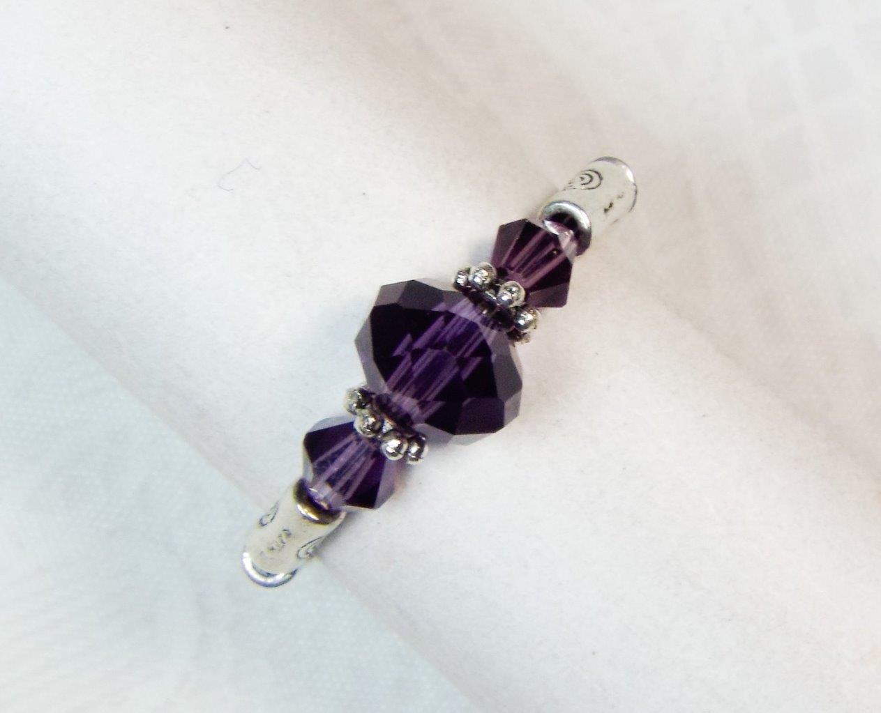 CYNTHIA LYNN "DATE NIGHT" GLASS CRYSTAL SILVER PLATED STRETCH RINGS - 26 COLORS! - Picture 11 of 27