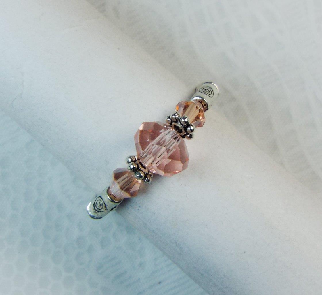 CYNTHIA LYNN "DATE NIGHT" GLASS CRYSTAL SILVER PLATED STRETCH RINGS - 26 COLORS! - Picture 5 of 27