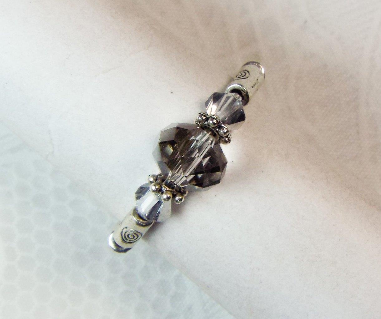 CYNTHIA LYNN "DATE NIGHT" GLASS CRYSTAL SILVER PLATED STRETCH RINGS - 26 COLORS! - Picture 3 of 27
