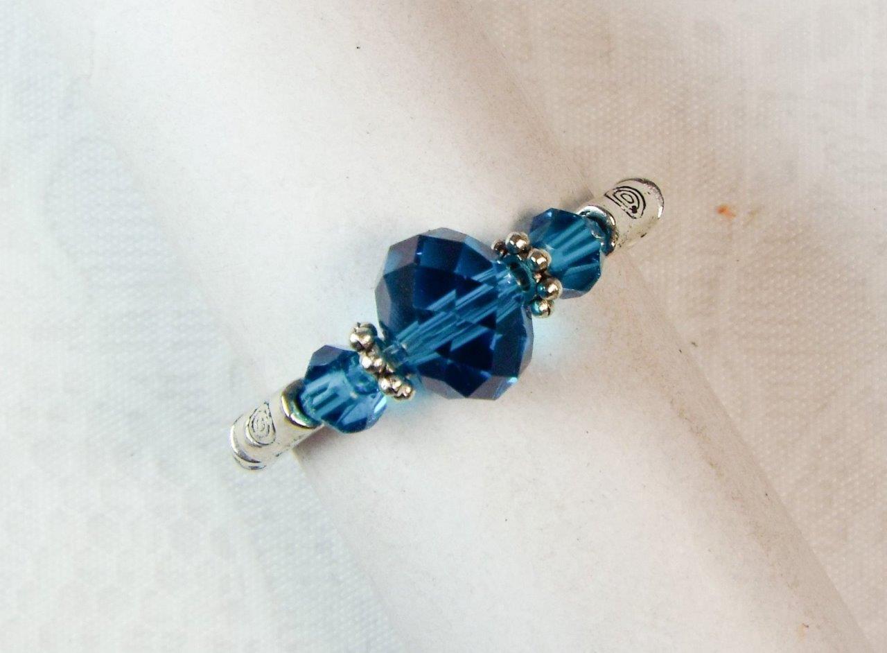 CYNTHIA LYNN "DATE NIGHT" GLASS CRYSTAL SILVER PLATED STRETCH RINGS - 26 COLORS! - Picture 17 of 27