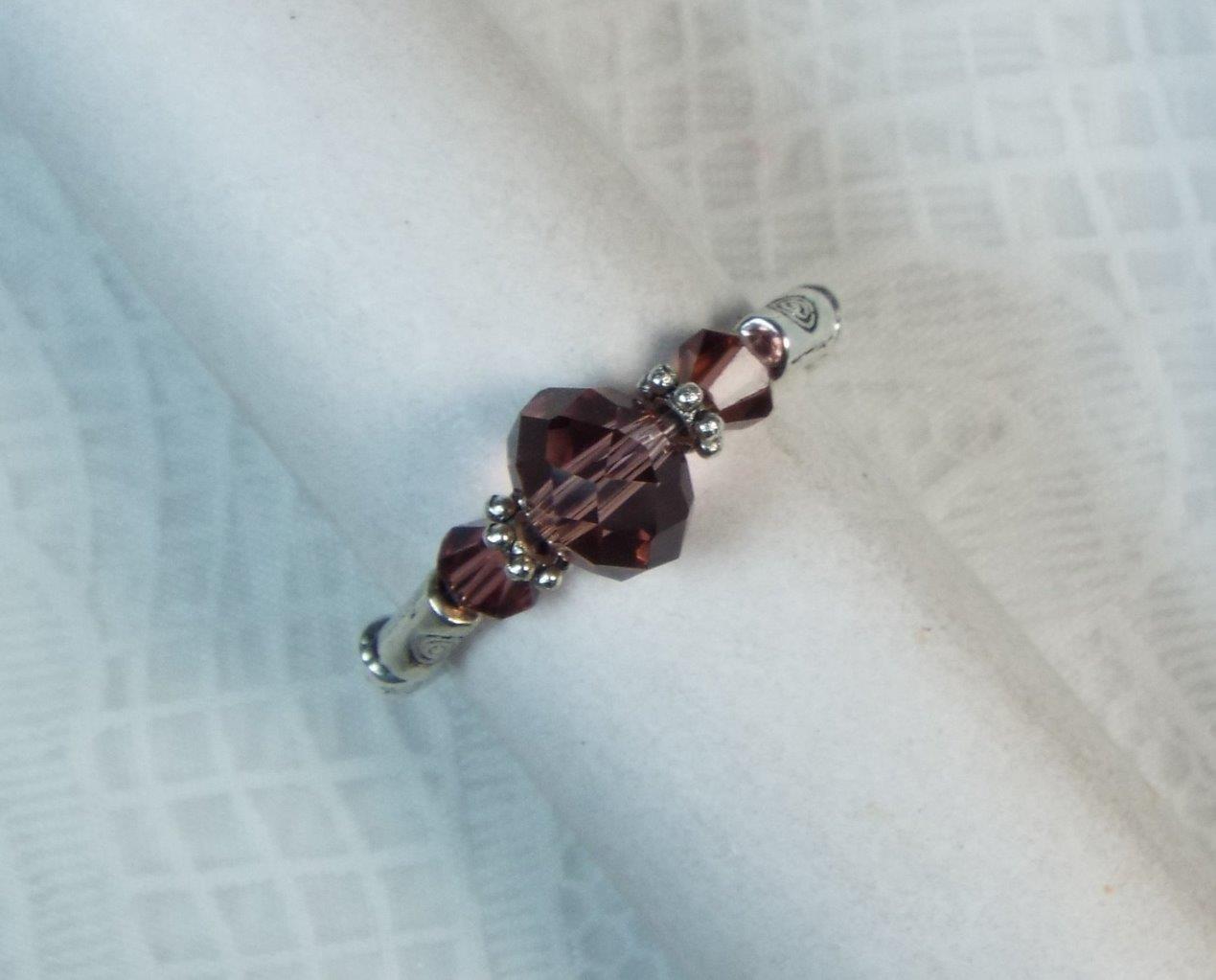 CYNTHIA LYNN "DATE NIGHT" GLASS CRYSTAL SILVER PLATED STRETCH RINGS - 26 COLORS! - Picture 10 of 27