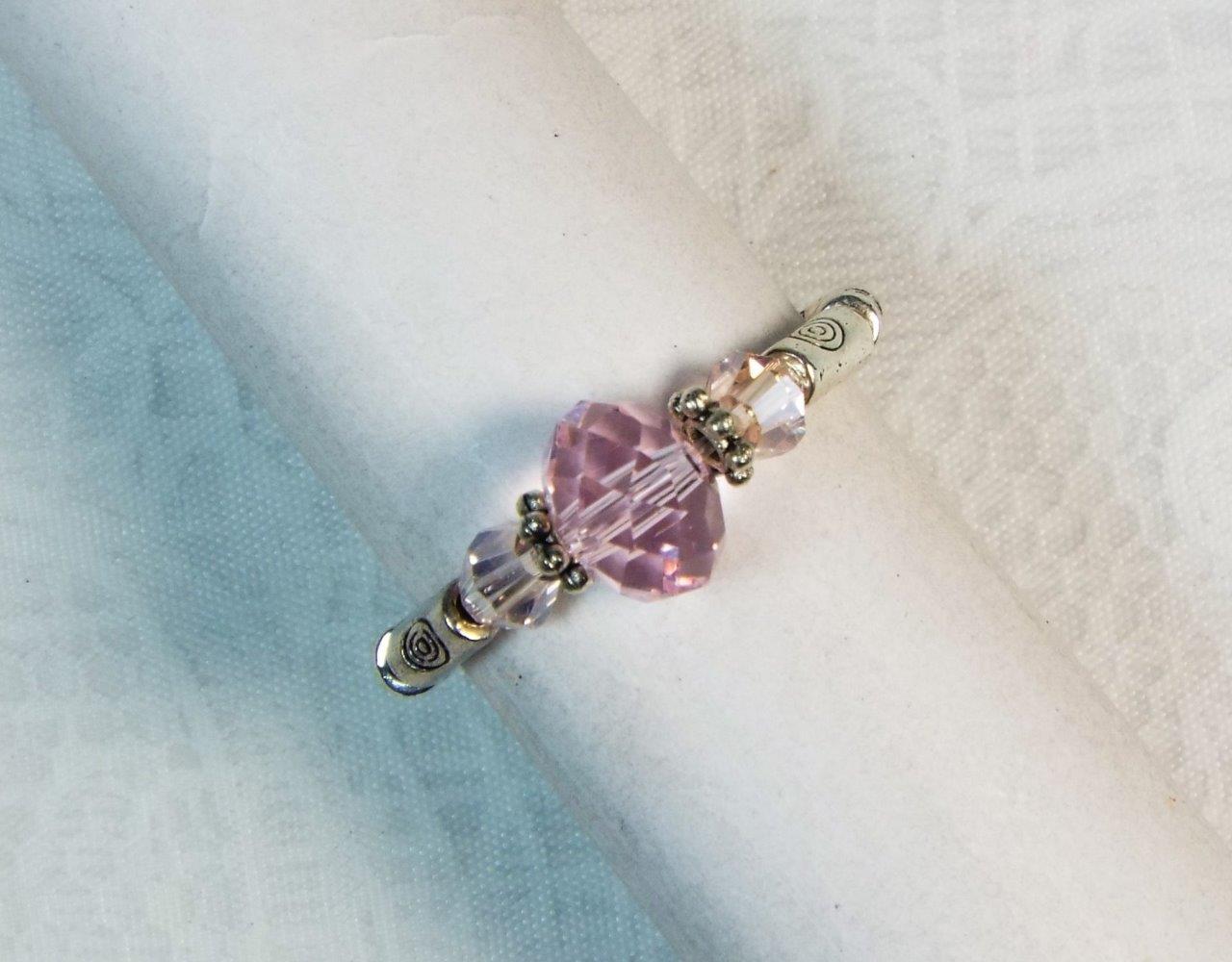 CYNTHIA LYNN "DATE NIGHT" GLASS CRYSTAL SILVER PLATED STRETCH RINGS - 26 COLORS! - Picture 4 of 27
