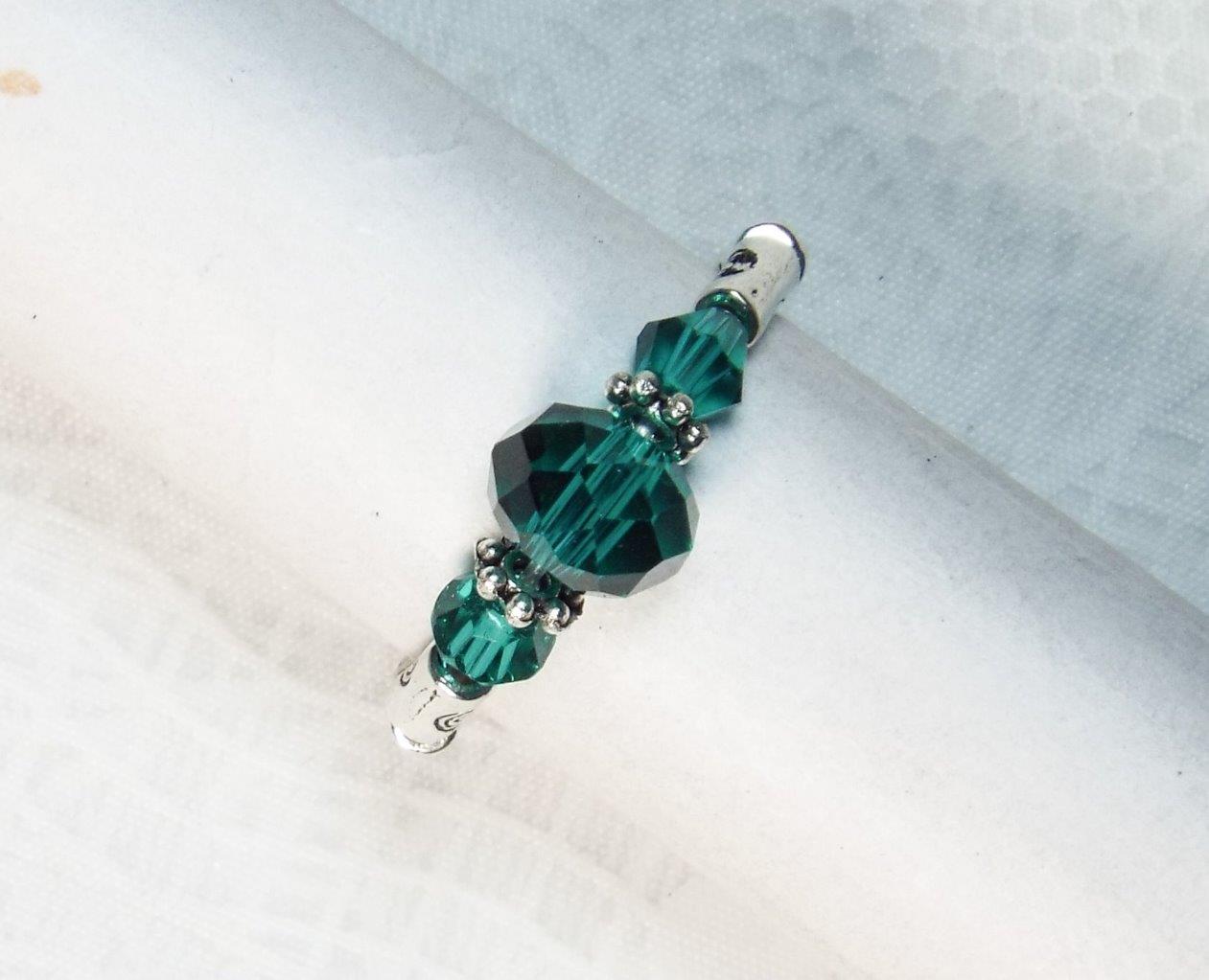 CYNTHIA LYNN "DATE NIGHT" GLASS CRYSTAL SILVER PLATED STRETCH RINGS - 26 COLORS! - Picture 18 of 27
