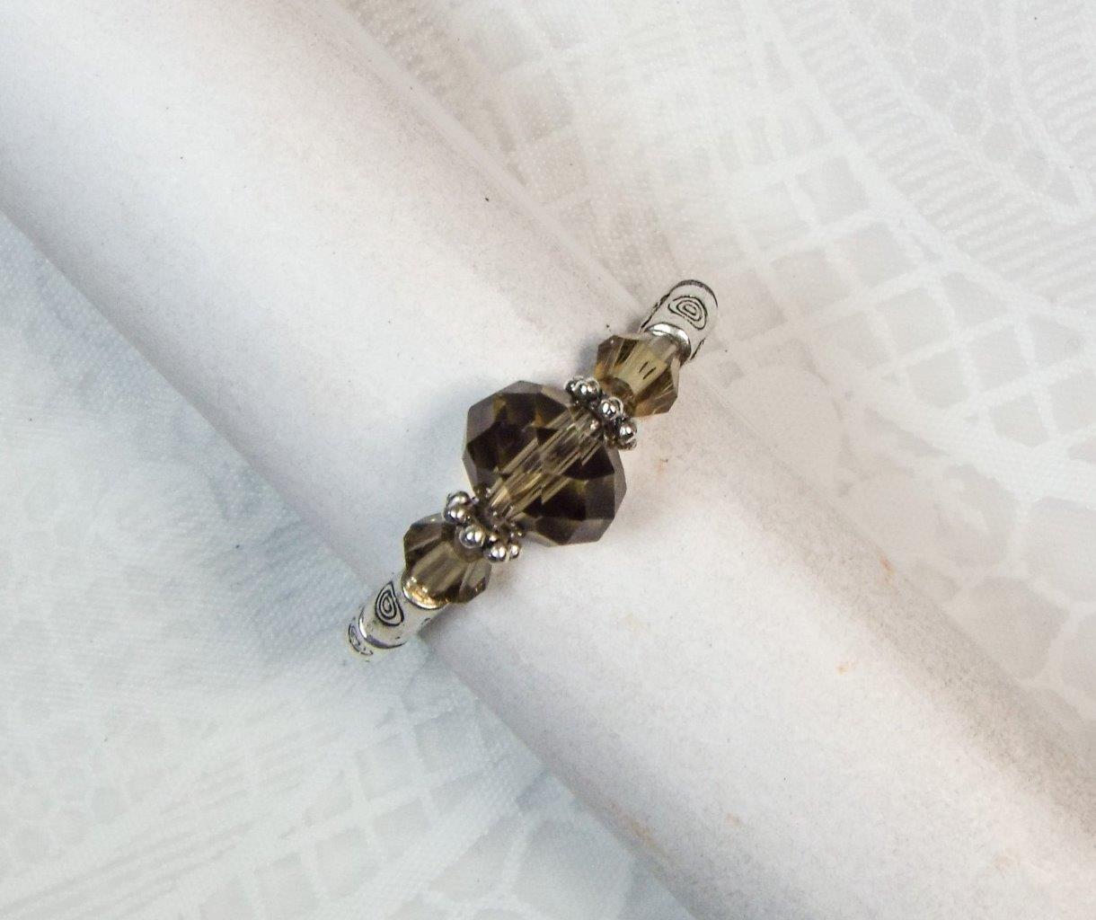 CYNTHIA LYNN "DATE NIGHT" GLASS CRYSTAL SILVER PLATED STRETCH RINGS - 26 COLORS! - Picture 23 of 27