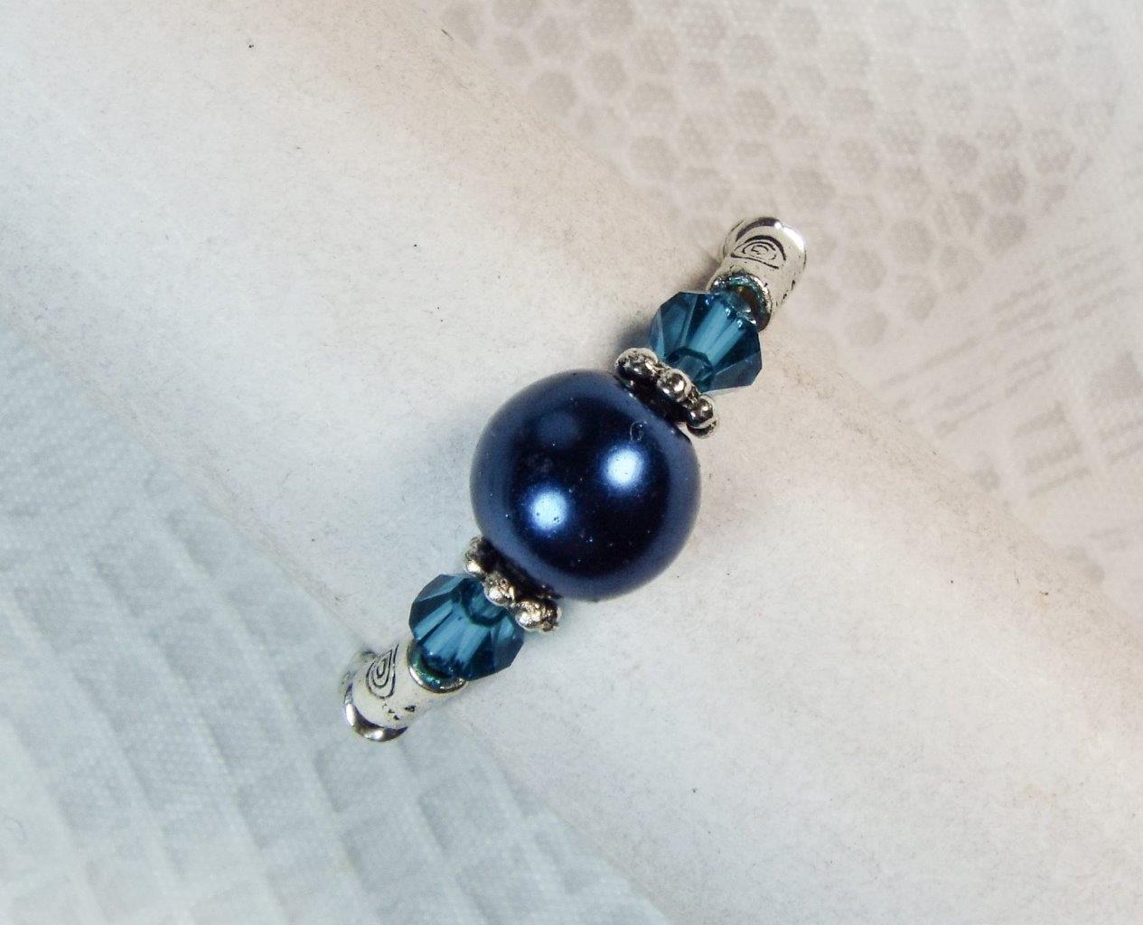 "ANILLOS ELÁSTICOS DE PLATA Y CRISTAL DE PERLAS DE VIDRIO ""VESTIDOS"" CYNTHIA LYNN ¡34 COLORES!¡! - Imagen 16 de 35