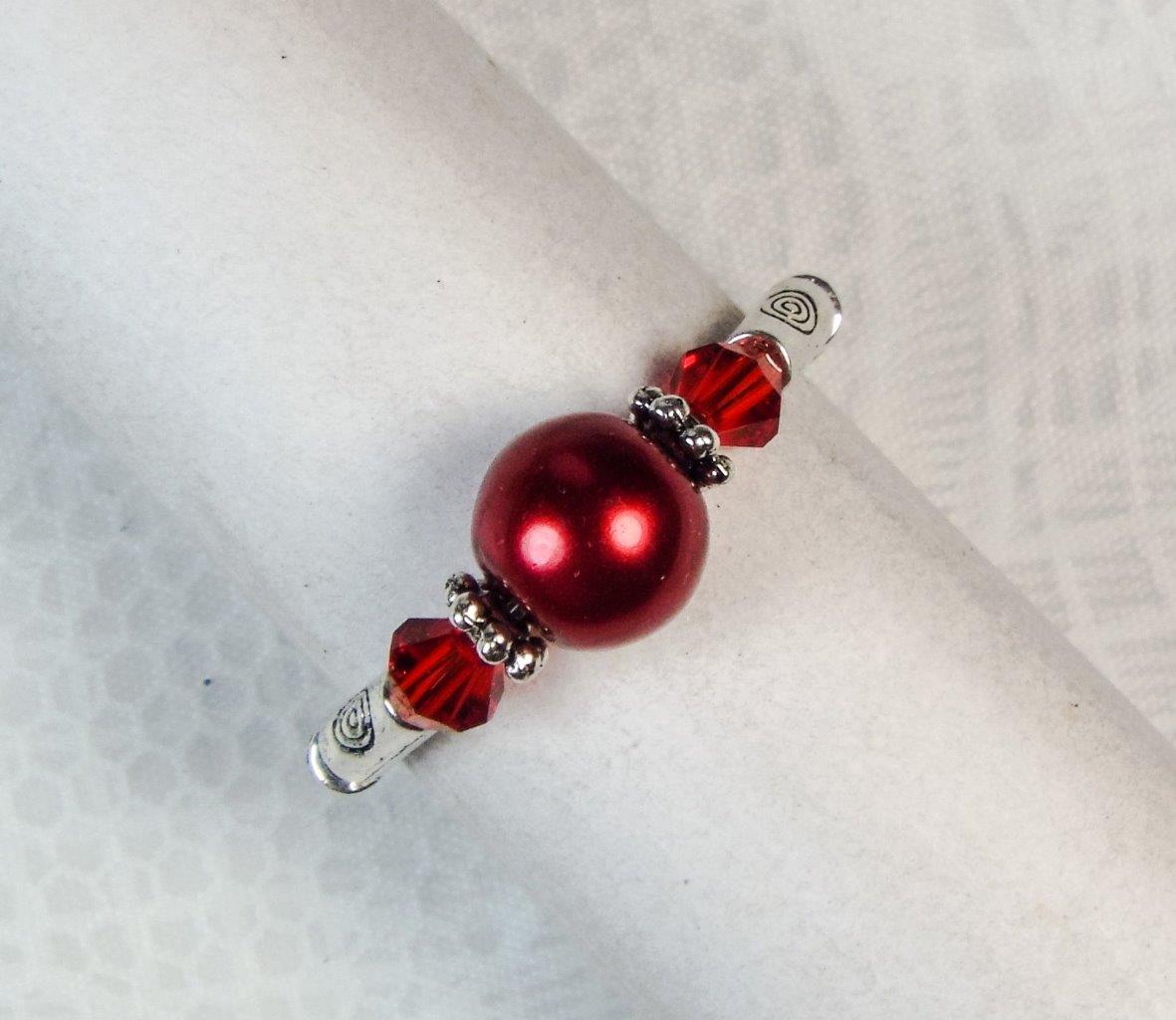 "ANILLOS ELÁSTICOS DE PLATA Y CRISTAL DE PERLAS DE VIDRIO ""VESTIDOS"" CYNTHIA LYNN ¡34 COLORES!¡! - Imagen 23 de 35