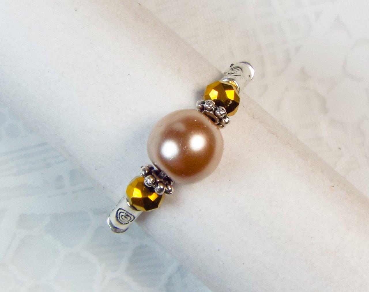 "ANILLOS ELÁSTICOS DE PLATA Y CRISTAL DE PERLAS DE VIDRIO ""VESTIDOS"" CYNTHIA LYNN ¡34 COLORES!¡! - Imagen 28 de 35