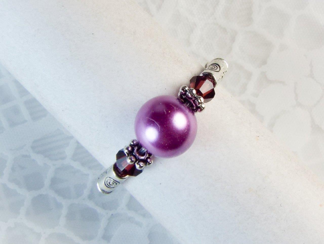 "ANILLOS ELÁSTICOS DE PLATA Y CRISTAL DE PERLAS DE VIDRIO ""VESTIDOS"" CYNTHIA LYNN ¡34 COLORES!¡! - Imagen 9 de 35