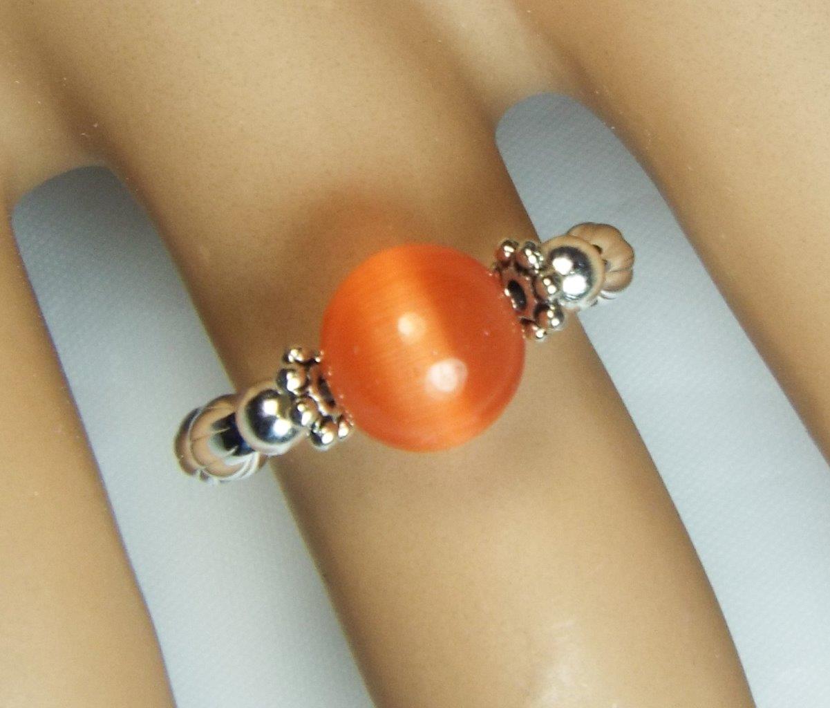 ANILLOS ELÁSTICOS SOLITARIO OJO DE GATO CYNTHIA LYNN "EYE CANDY" PLATA ESTERLINA - Imagen 6 de 11