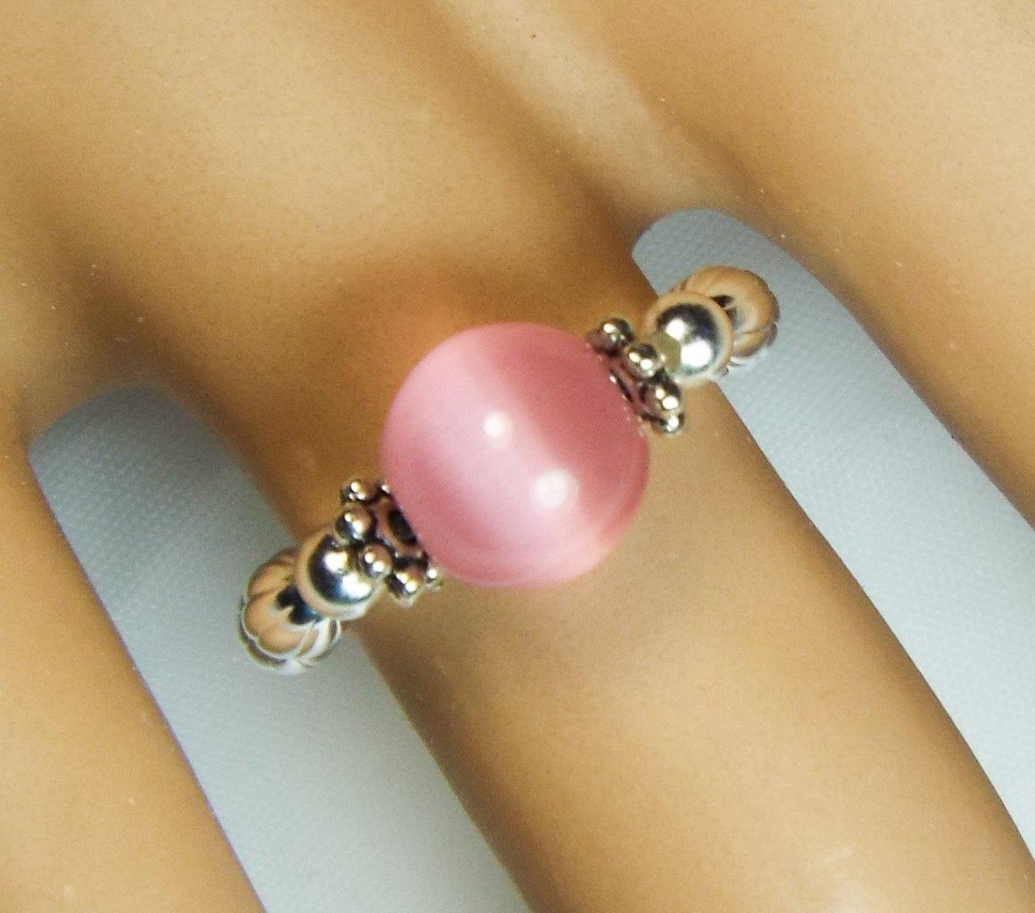 ANILLOS ELÁSTICOS SOLITARIO OJO DE GATO CYNTHIA LYNN "EYE CANDY" PLATA ESTERLINA - Imagen 7 de 11