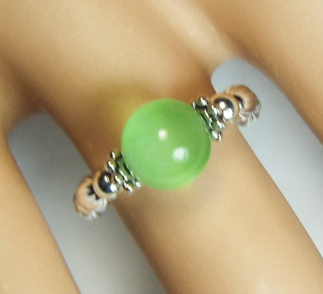 ANILLOS ELÁSTICOS SOLITARIO OJO DE GATO CYNTHIA LYNN "EYE CANDY" PLATA ESTERLINA - Imagen 8 de 11