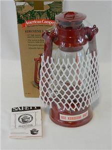 American Camper Kerosene Lantern RK12 - 12" Tall - Red NOS Original