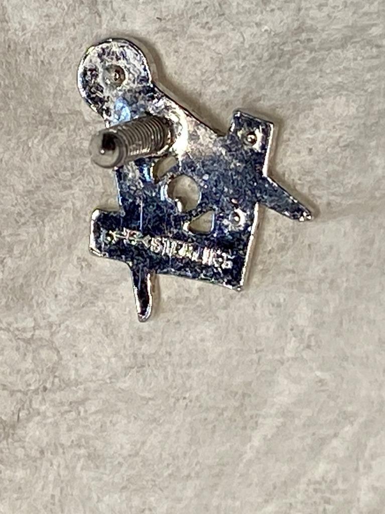 Vintage Sterling Silver Screw Back Masonic Lapel Pin w/ Rhinestones eBay