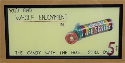 Vintage Life Savers Whole Enjoyment Candy With Hole Framed