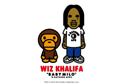 A BATHING APE BABY MILO x WIZ KHALIFA PULLOVER HOODIE bape 19ss 