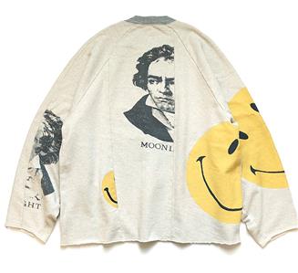 KAPITAL Beethoven remake smile smily sweatshirt beige new L | eBay