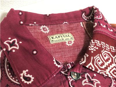 KAPITAL BANDANA PATCHWORK JACKET burgundy brand new made in