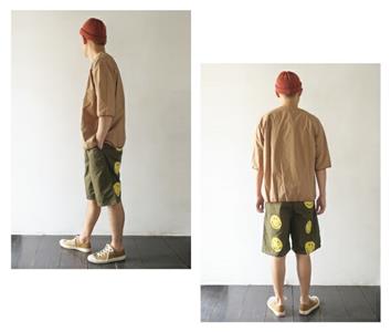 KAPITAL smily shorts rain smile brand new Japan khaki yellow | eBay