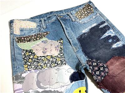 Kapital clutch smile Monkey Cisco denim patch work new 38 | eBay
