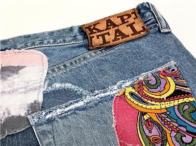 Kapital clutch smile Monkey Cisco denim patch work new 38 | eBay