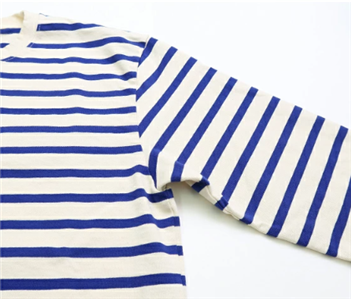 KAPITAL border Smile Long Sleeve Tee Japan smily blue ecru