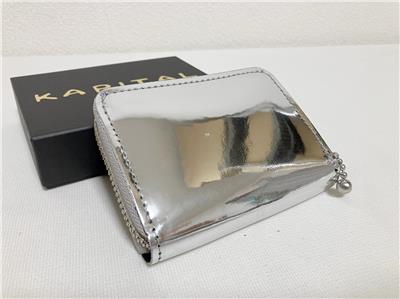【新作からSALEアイテム等お得な商品満載】 Kapital mirror leather THUMBS UP mini wallet bone brand new 小物
